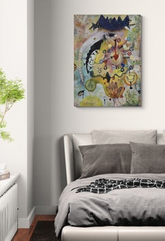 Yoni (Colibri, Portrait, Conte, Peinture à l'huile)