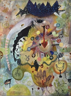 Yoni (Colibri, Portrait, Conte, Peinture à l'huile)