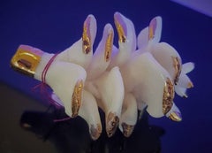 Porcelain Pine Cone with Gold Luster III