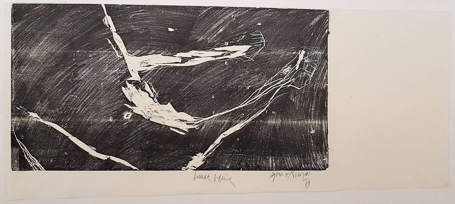 Woodcut
Year: 1989
Signed, dated and titled by hand
Size: 14.4 × 27.3 on 16.4 × 38.4 inches
COA provided

Carsten Nicolai (b. 1965 in Karl-Marx-Stadt (Chemnitz), Germany) is one of the only contemporary artists working simultaneously in visual and