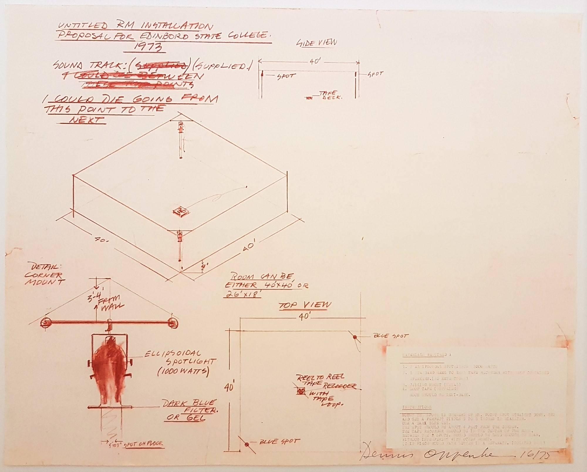 Dennis A. Oppenheim Print – Zeichnung für die Zeichnung