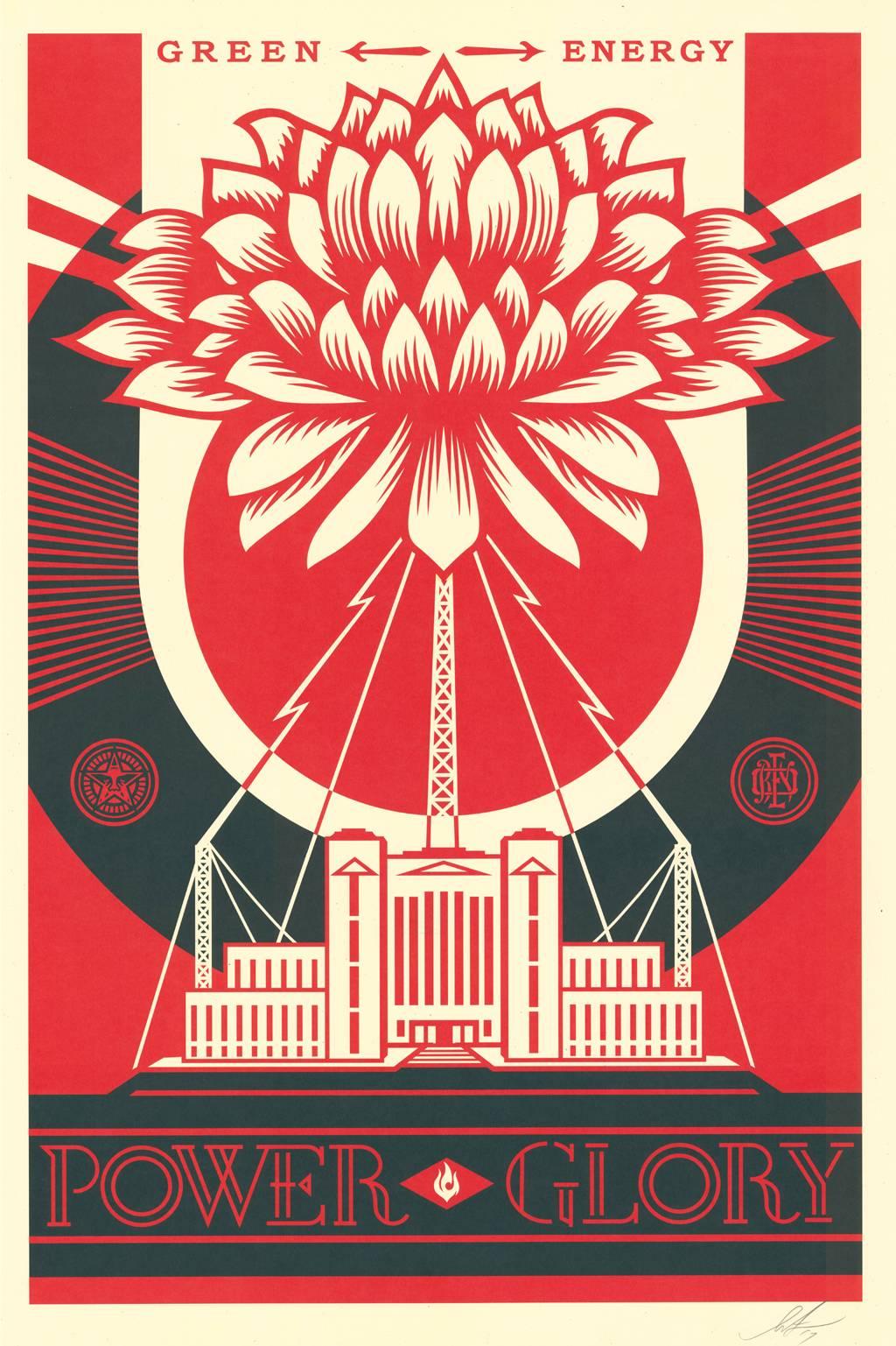 Shepard Fairey Figurative Print - Green Power