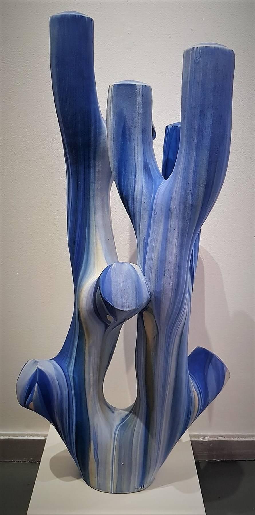 The Blue Wall - Contemporary Sculpture by Trey Hill
