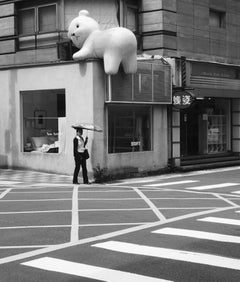 Untitled  (Taipei Series - Cityscape, Contemporary B&W Photography, Humor, Bear)