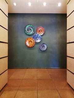 Glass Plates Convolute - Custom Wall Design featuring 10 Glass Chargers