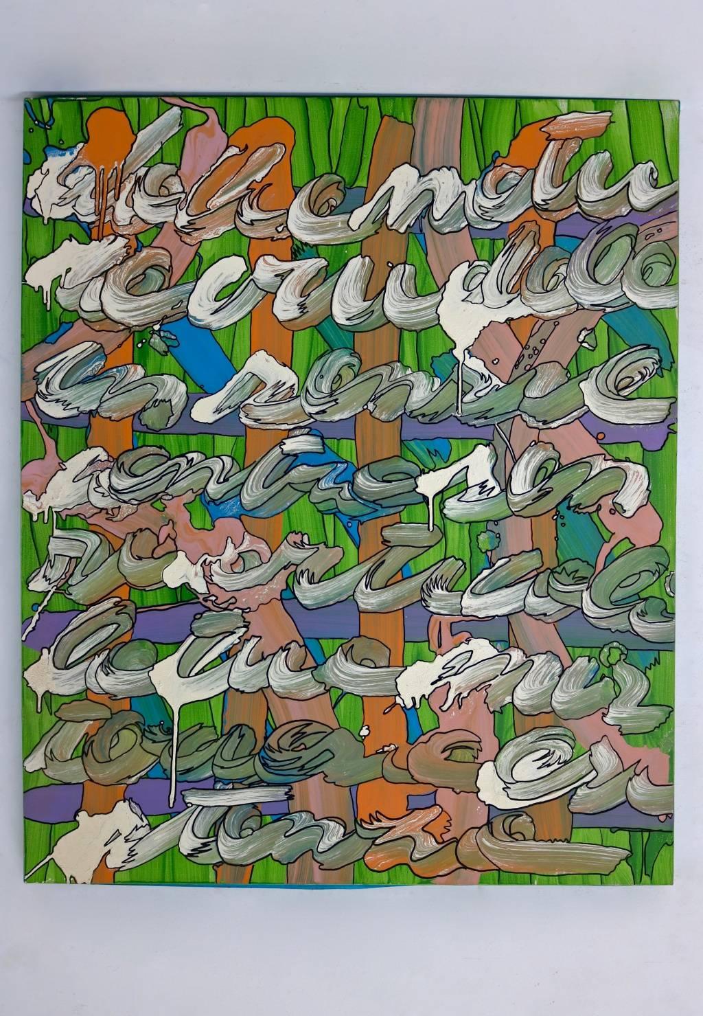 „Parole“, 2011 von Enzio Wenk – Worte, Acryl auf Leinwand, Neo- Expressionismus im Angebot 1