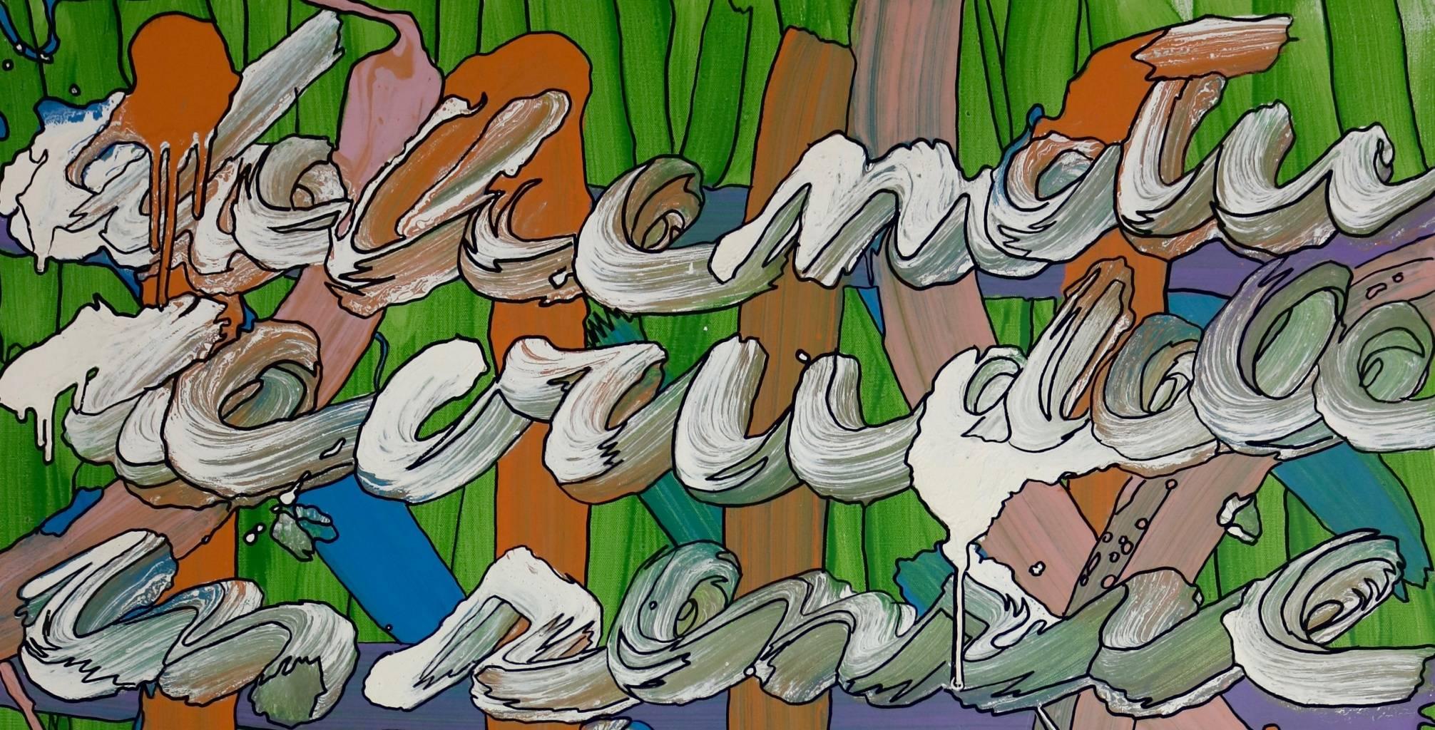 „Parole“, 2011 von Enzio Wenk – Worte, Acryl auf Leinwand, Neo- Expressionismus im Angebot 2