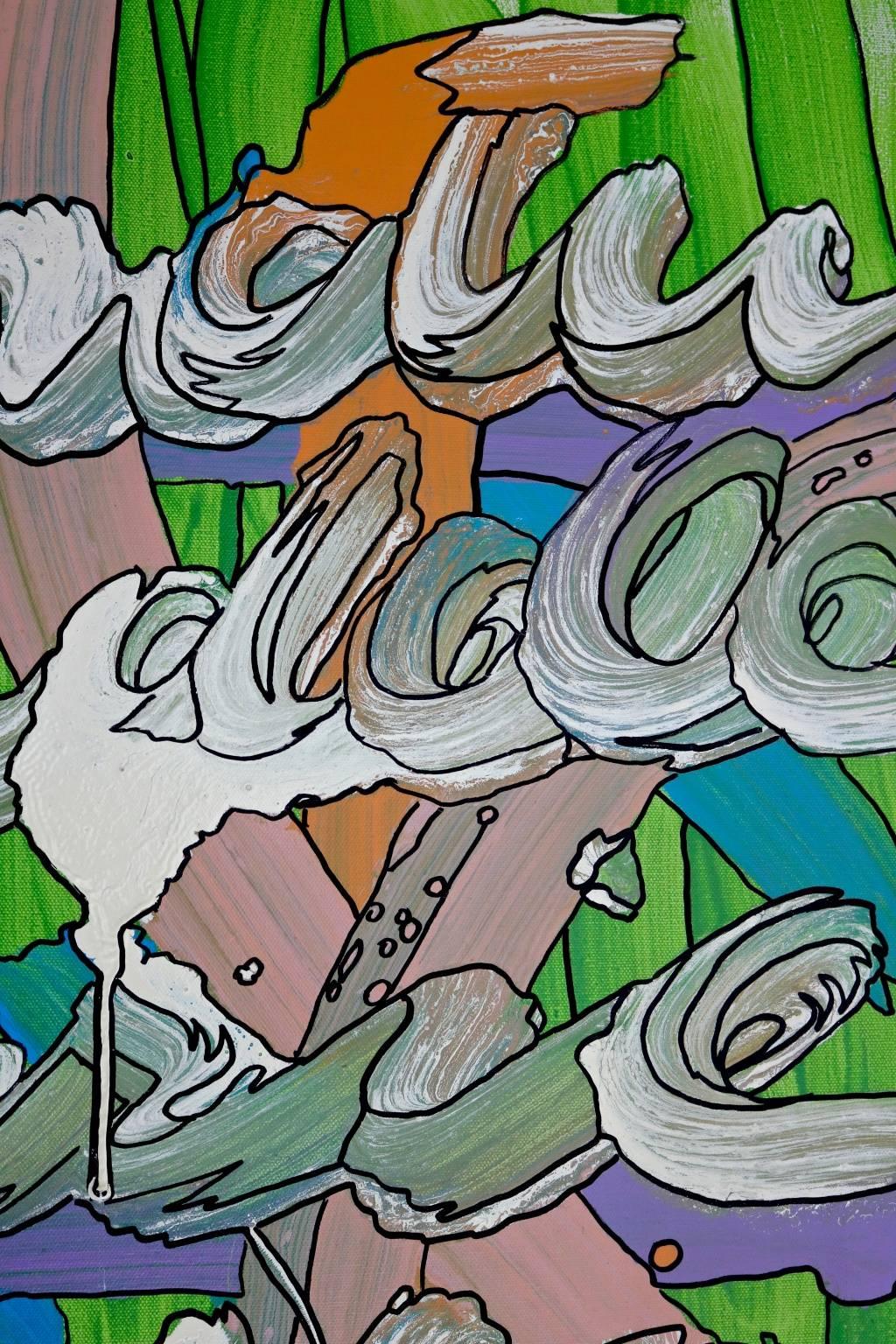 „Parole“, 2011 von Enzio Wenk – Worte, Acryl auf Leinwand, Neo- Expressionismus im Angebot 5