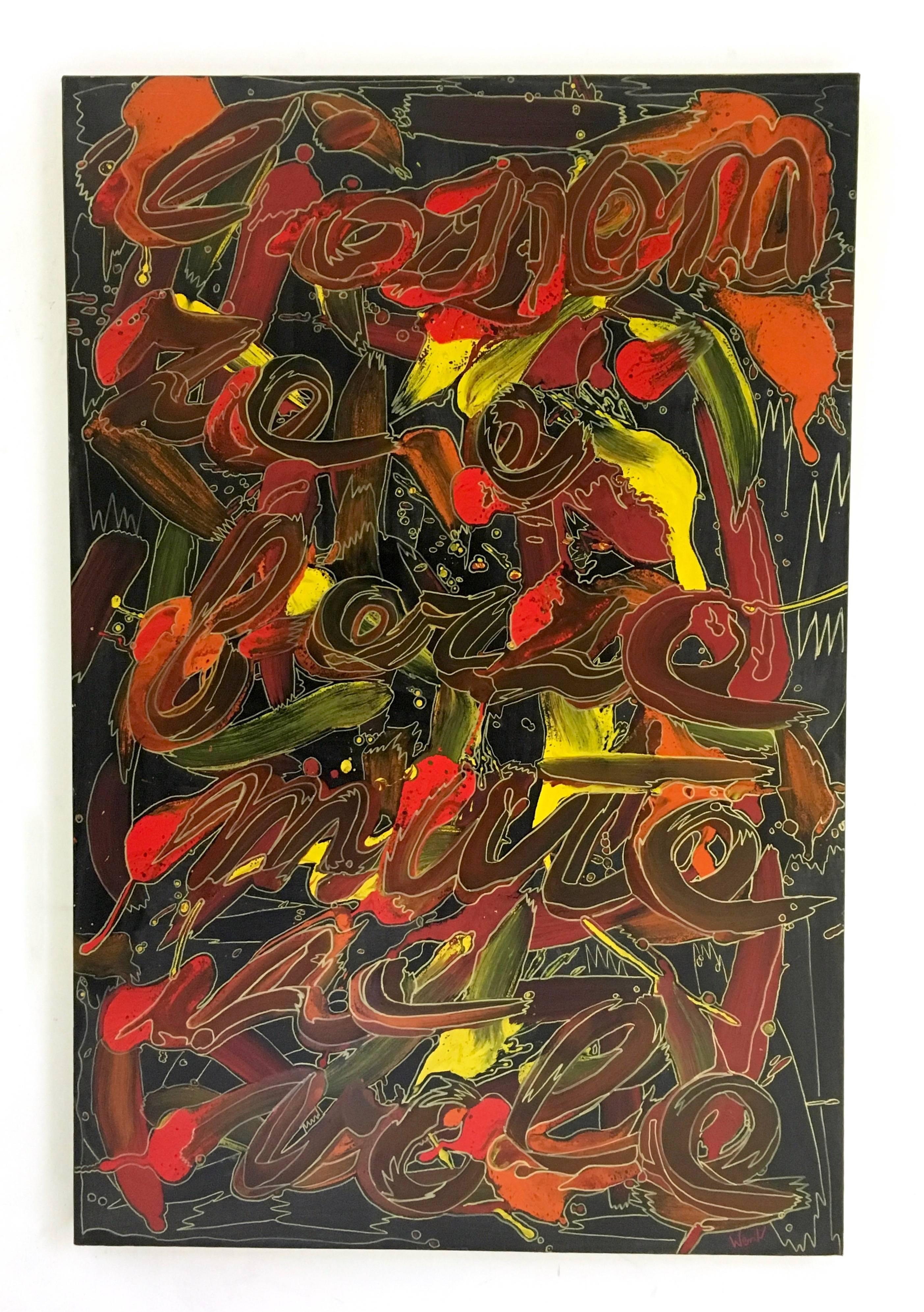 Enzio Wenk Abstract Painting - L'assenza è forza muta che vol