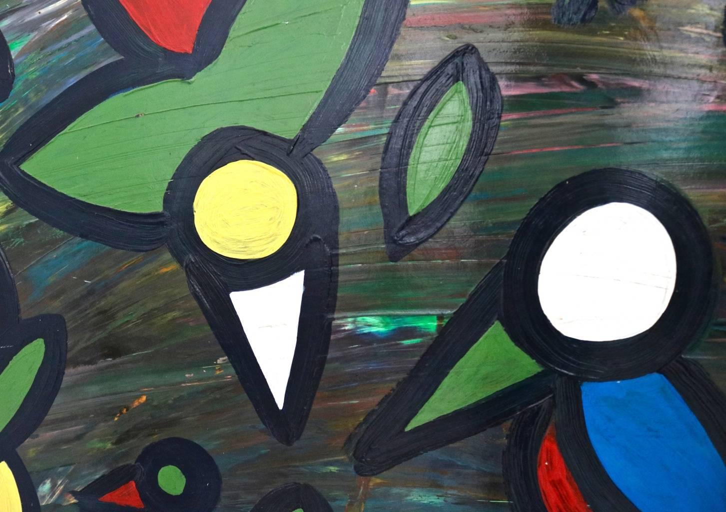 Volo tropicale von Enzio Wenk, 1997  Abstrakte Vgel fliegend, Neoexpressionismus im Angebot 3