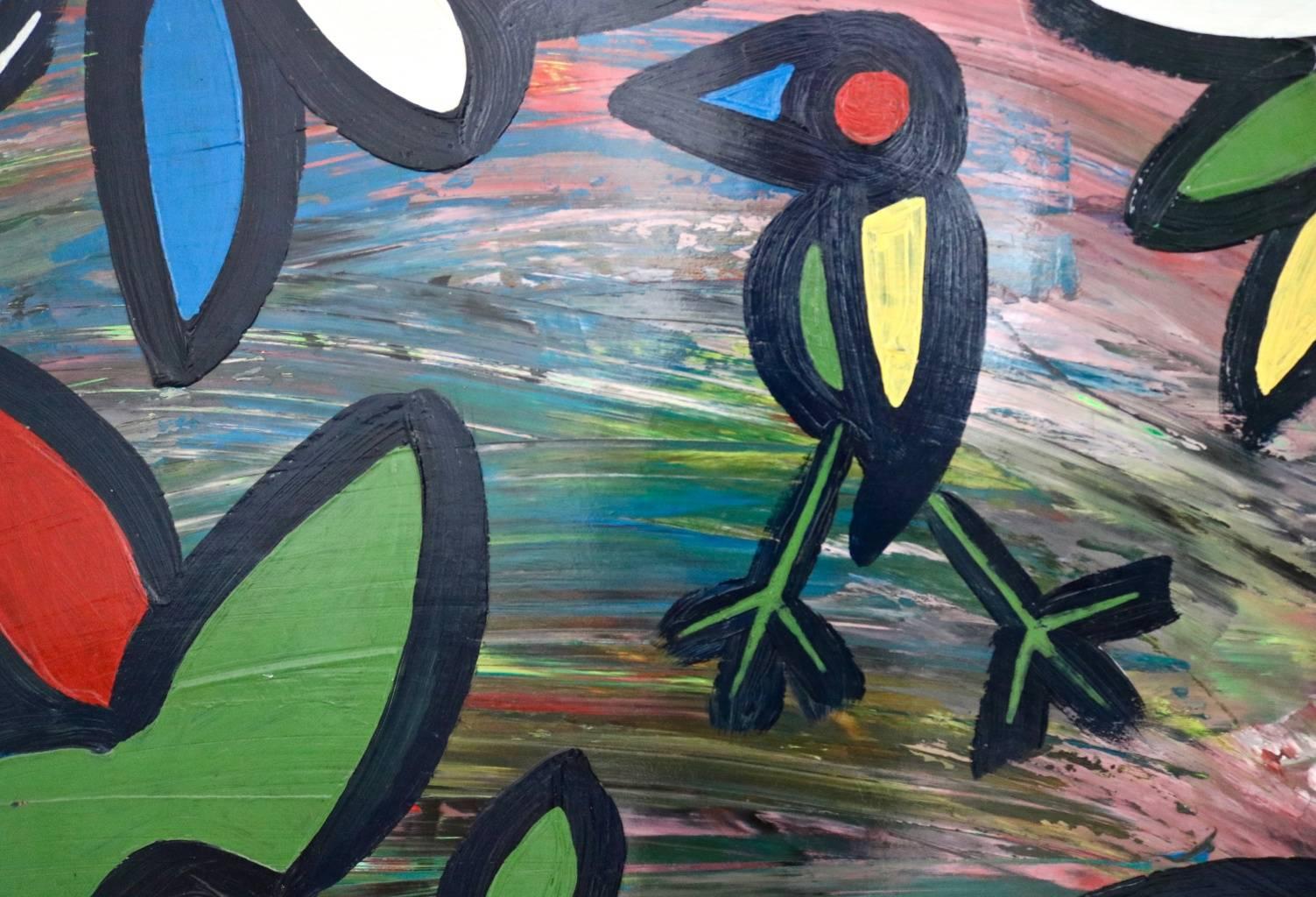 Volo tropicale von Enzio Wenk, 1997  Abstrakte Vgel fliegend, Neoexpressionismus im Angebot 4