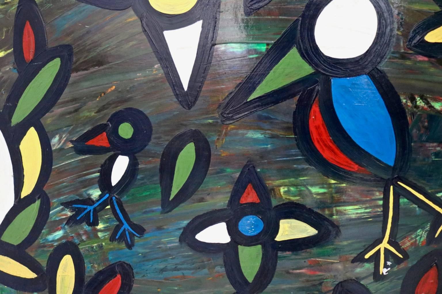 Volo tropicale von Enzio Wenk, 1997  Abstrakte Vgel fliegend, Neoexpressionismus im Angebot 5