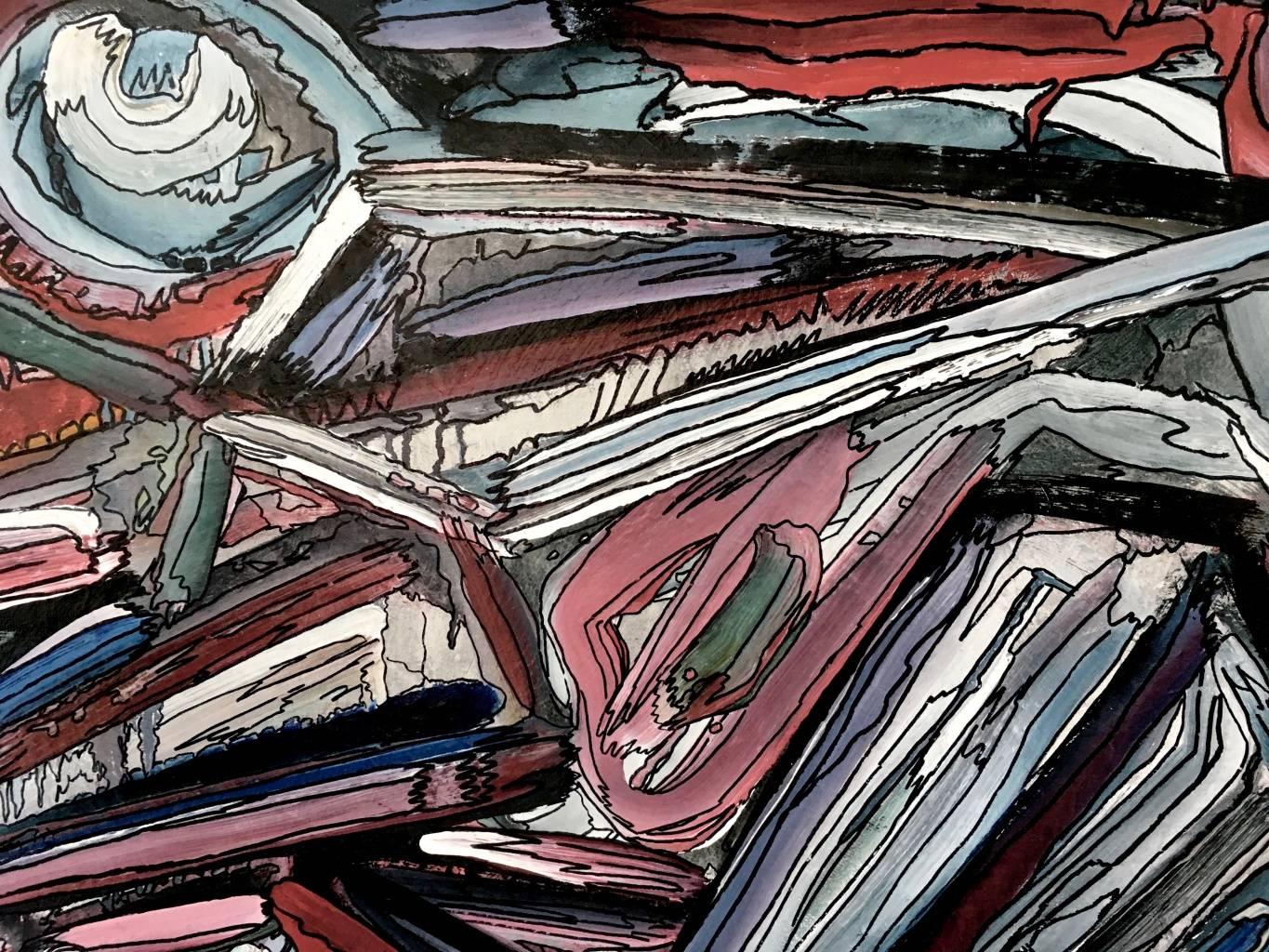 „Scontro tra due personaggi“ von Enzio Wenk, 2010 – Acryl, Neoexpressionismus im Angebot 2