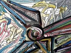 "Scontro tra due personaggi" de Enzio Wenk, 2010 - Acrílico, Neoexpresionismo