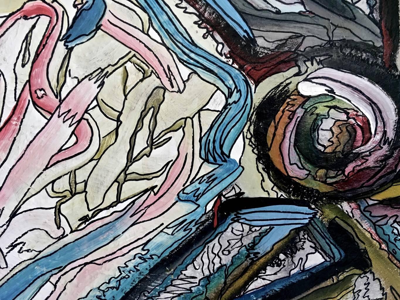 „Scontro tra due personaggi“ von Enzio Wenk, 2010 – Acryl, Neoexpressionismus im Angebot 5