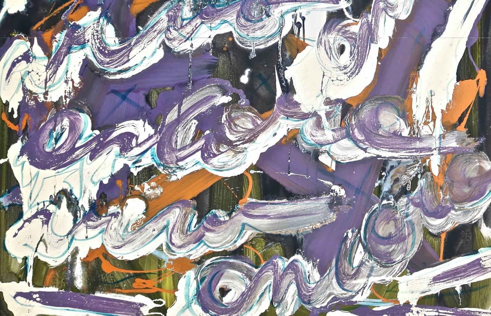 Le parole dentro - Abstract Painting Grigio di Enzio Wenk