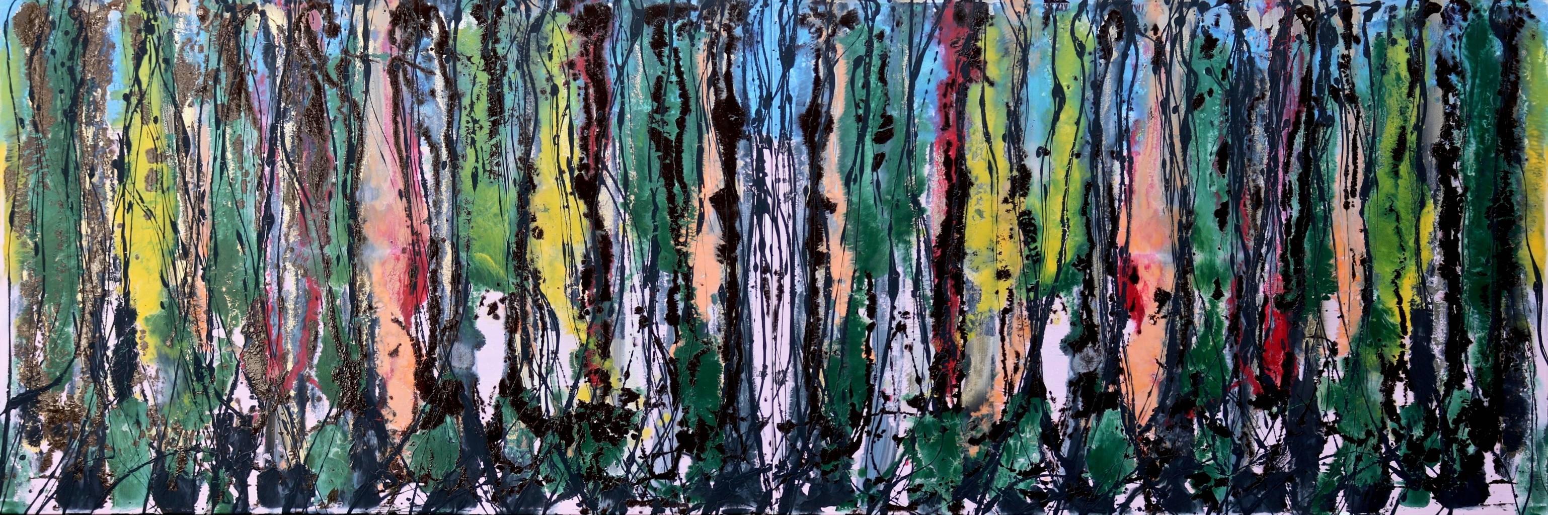 Translated title: "Colored forest"

Acrylic on canvas.
This is a diptych.  