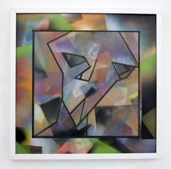"Ora ti vedo" by Enzio Wenk, 2016 - Abstract Portrait on Masonite, Framed