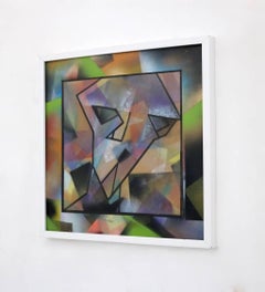 "Ora ti vedo" by Enzio Wenk, 2016 - Abstract Portrait on Masonite, Framed