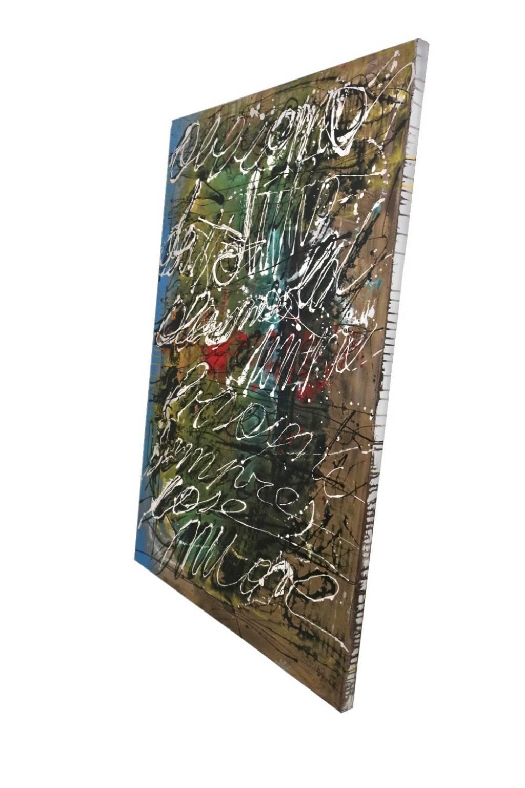 Senza titolo - Abstract Painting Nero di Enzio Wenk