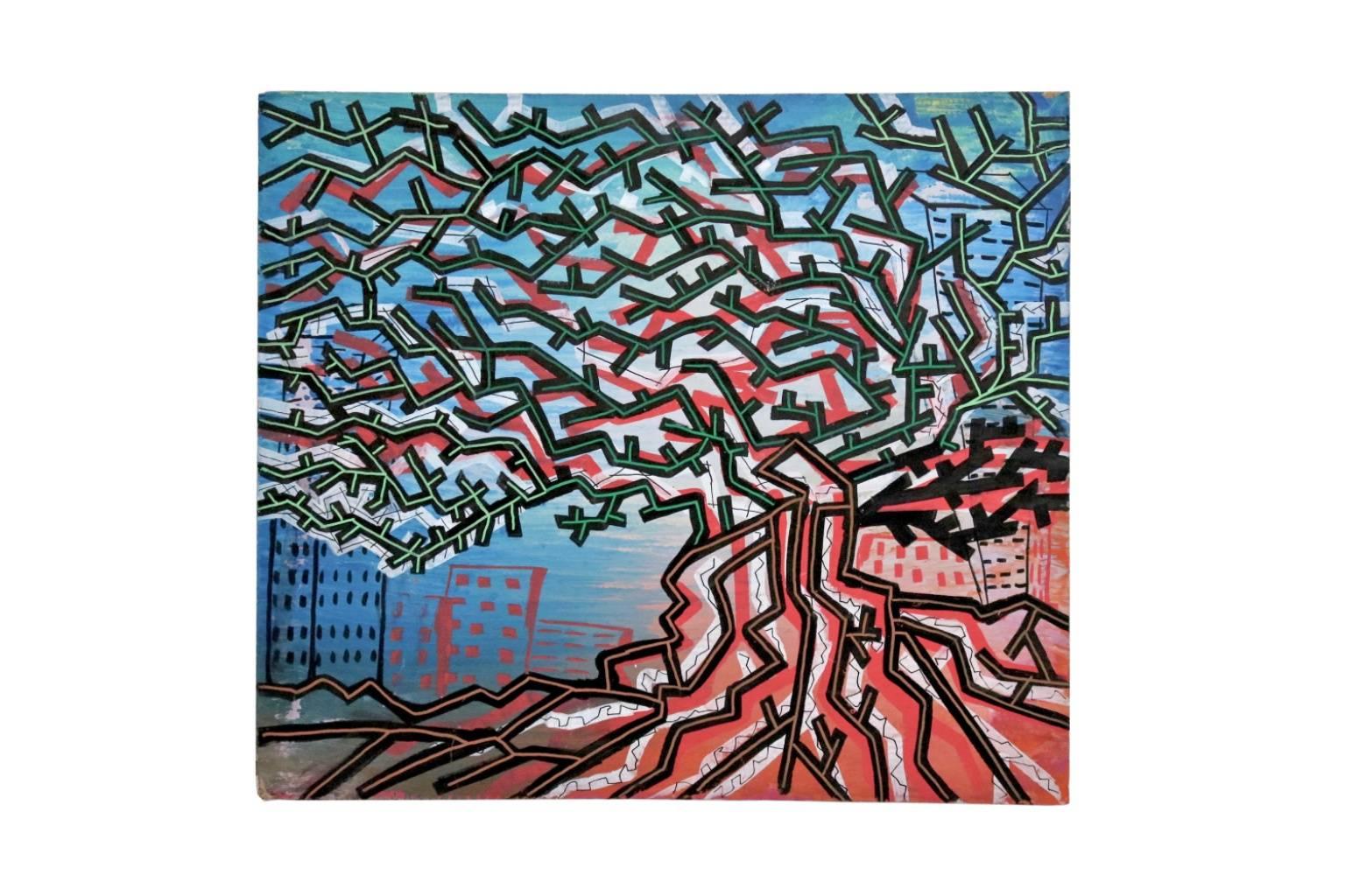 Gli alberi tremano - Painting by Enzio Wenk