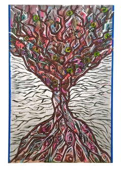 " Albero " par Enzio Wenk, 2017 - Peinture de nature morte, peinture acrylique sur toile.