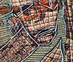 Untitled by Enzio Wenk, 2017 - Digital Print on Canvas, Abstract Figure in a Net