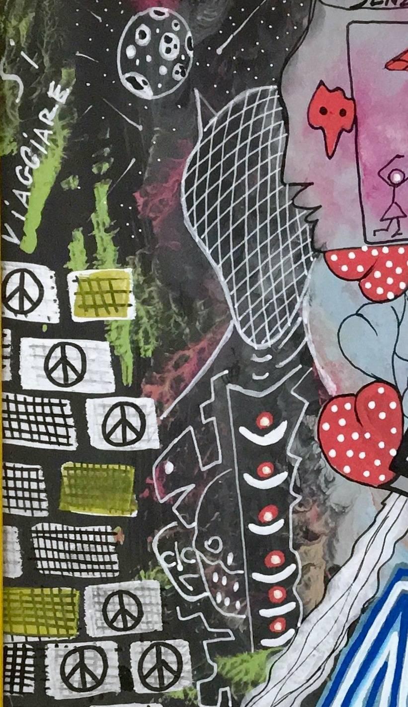 Senza titolo di Enzio Wenk, 2017 - Pittura acrilica su masonite, neo-espressionismo in vendita 2