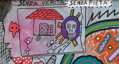 Senza titolo di Enzio Wenk, 2017 - Pittura acrilica su masonite, neo-espressionismo