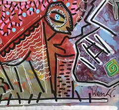 Senza titolo di Enzio Wenk, 2017 - Pittura acrilica su masonite, neo-espressionismo