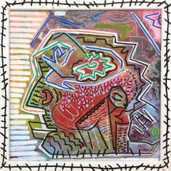 Senza titolo di Enzio Wenk, 2017 - Pittura acrilica su masonite, neo-espressionismo