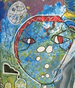 Senza titolo di Enzio Wenk, 2017 - Pittura acrilica su masonite, neo-espressionismo