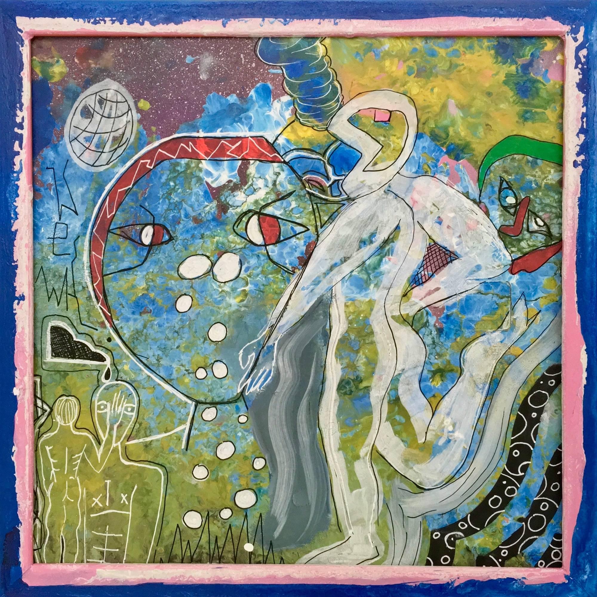 Senza titolo di Enzio Wenk, 2017 - Pittura acrilica su masonite, neo-espressionismo