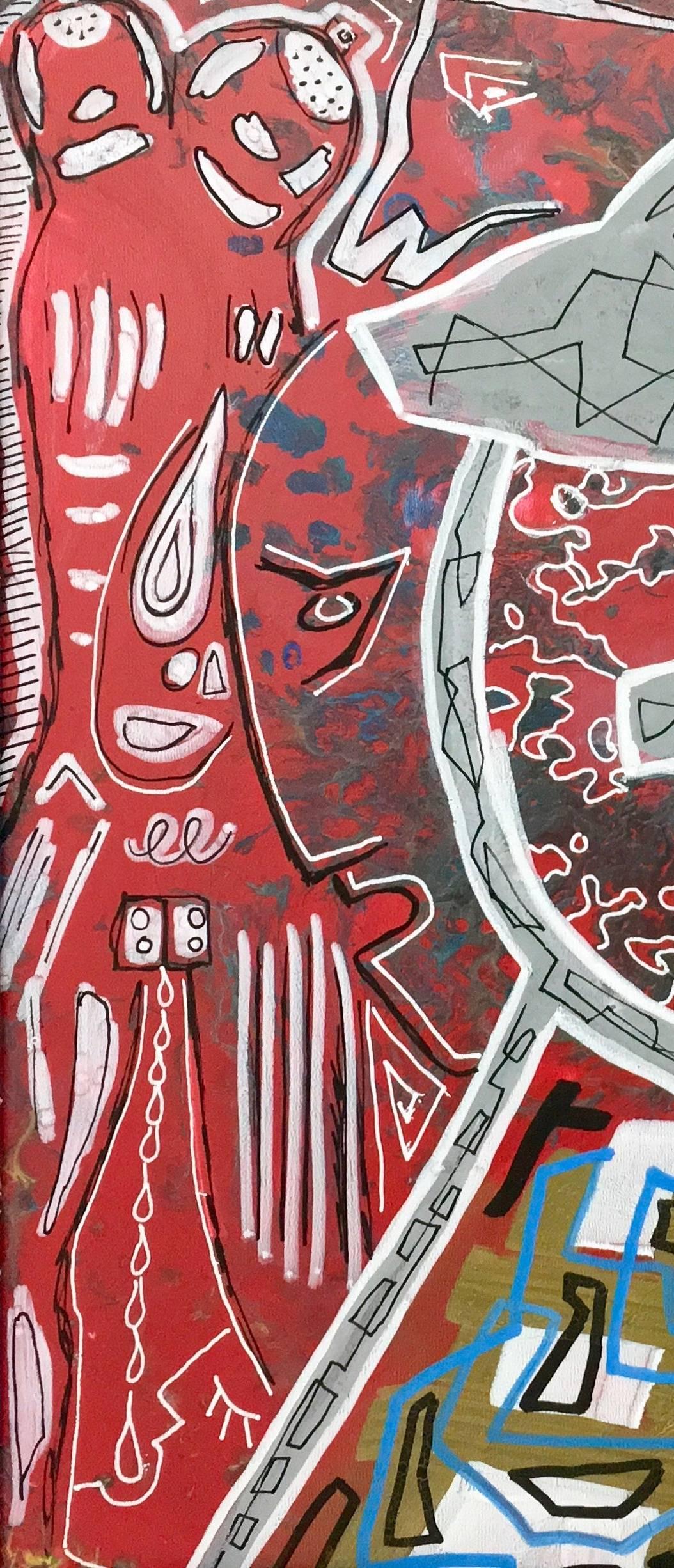 Senza titolo di Enzio Wenk, 2017 - Pittura acrilica su masonite, neo-espressionismo in vendita 1