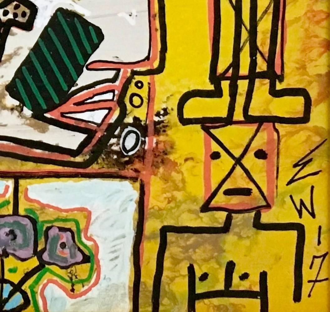 Senza titolo di Enzio Wenk, 2017 - Pittura acrilica su masonite, neo-espressionismo in vendita 5