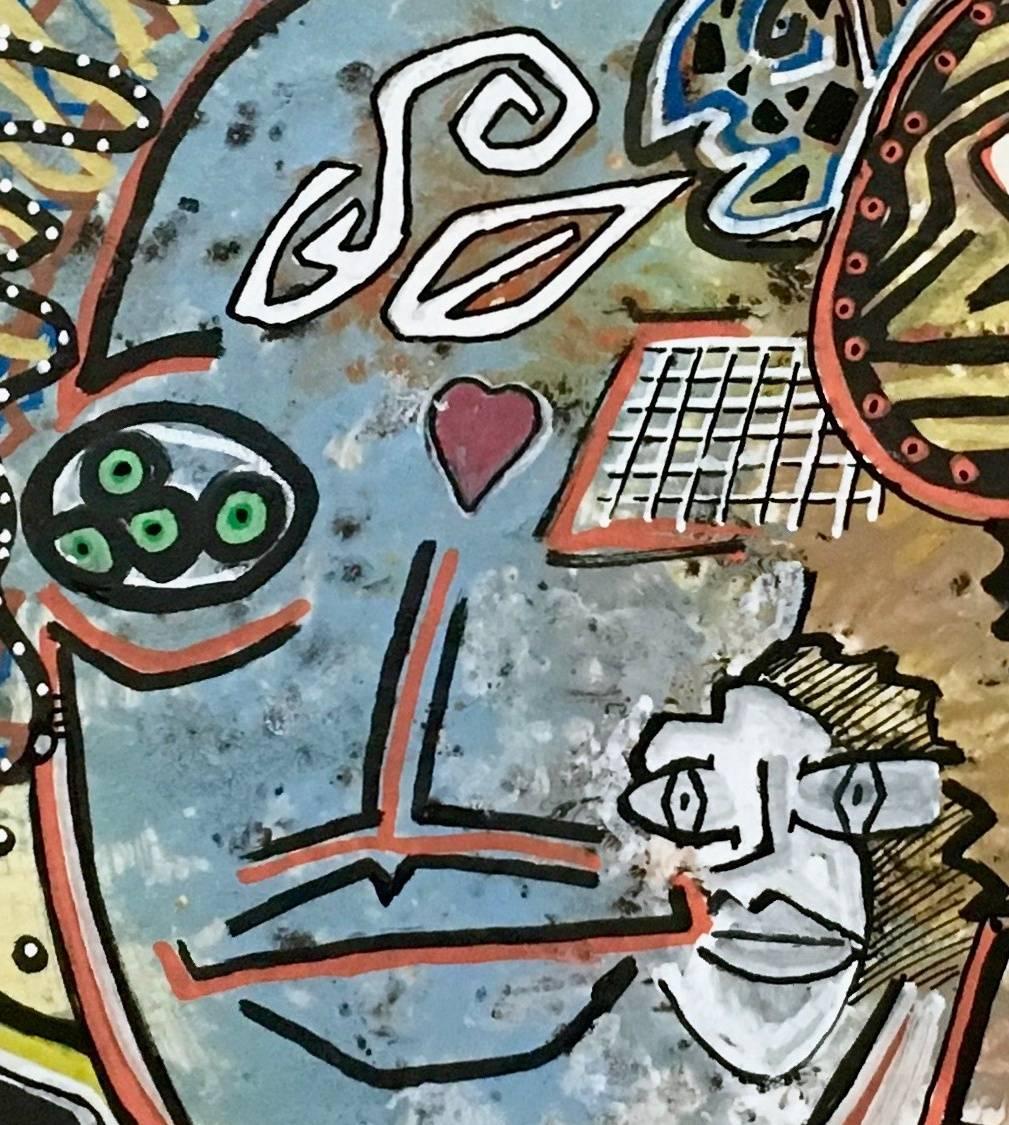 Senza titolo di Enzio Wenk, 2017 - Pittura acrilica su masonite, neo-espressionismo in vendita 1