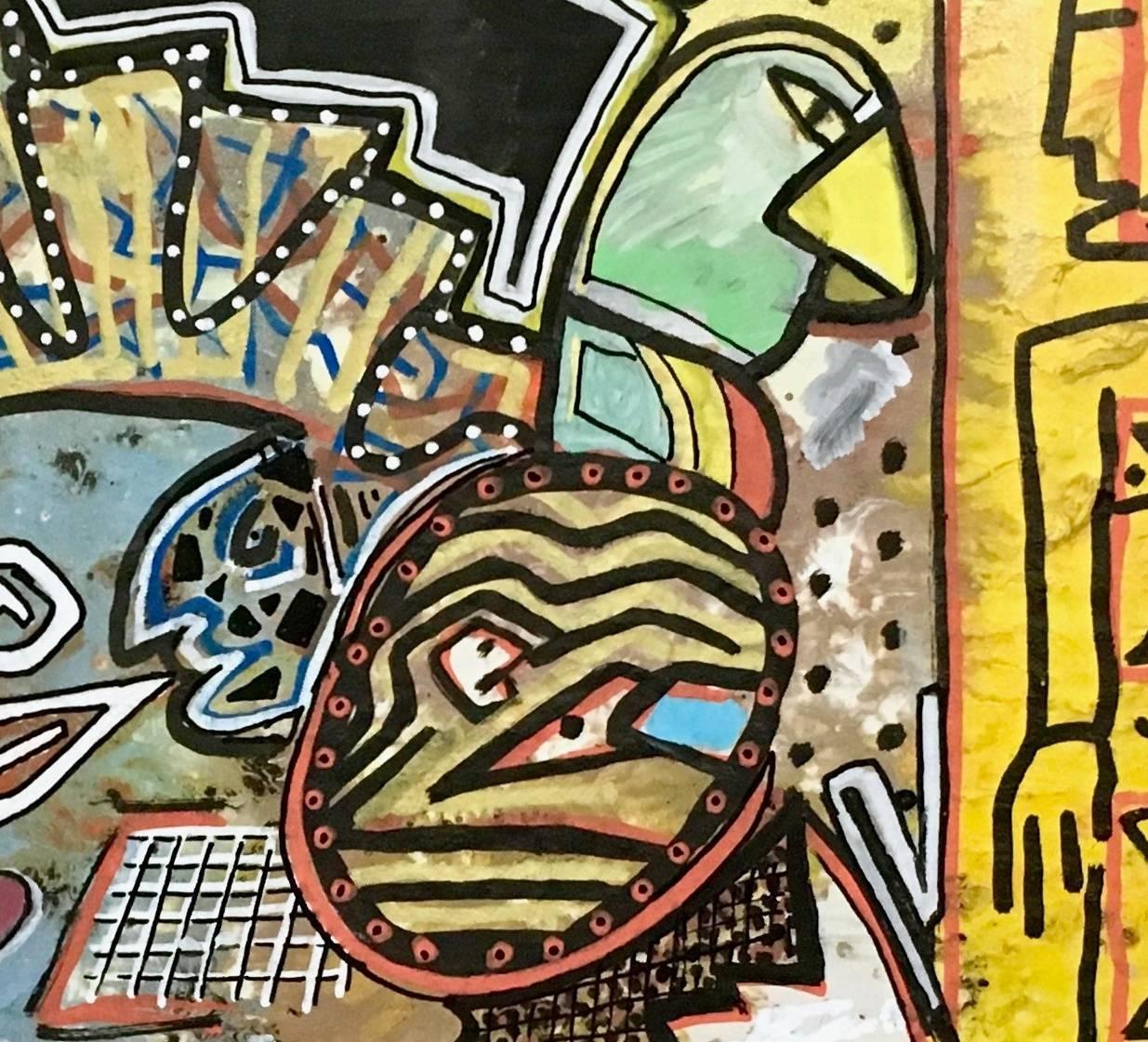 Senza titolo di Enzio Wenk, 2017 - Pittura acrilica su masonite, neo-espressionismo in vendita 2