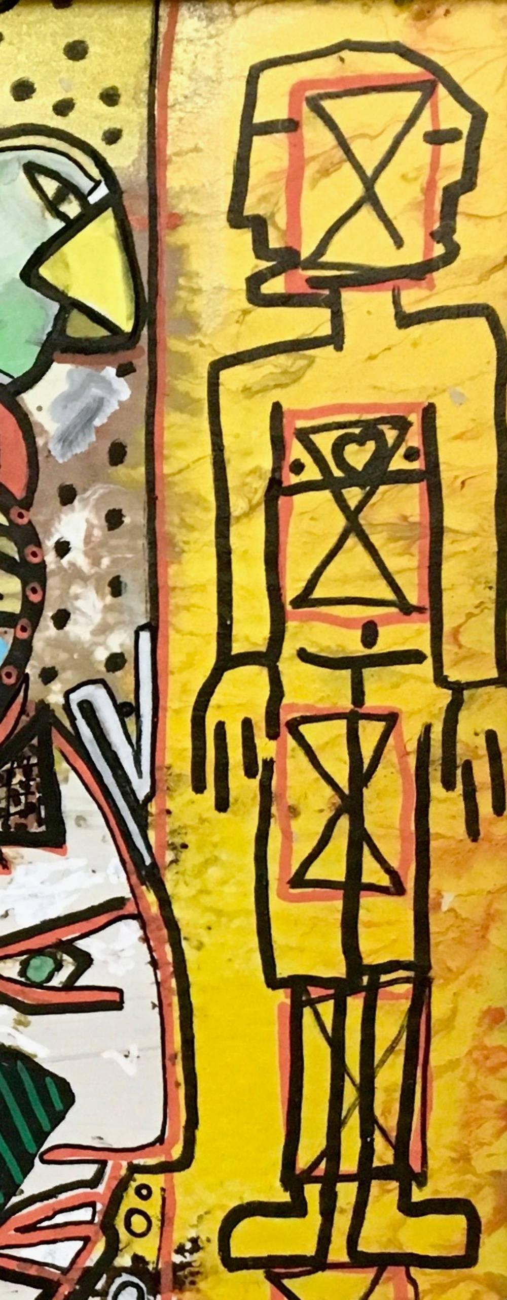 Senza titolo di Enzio Wenk, 2017 - Pittura acrilica su masonite, neo-espressionismo in vendita 4