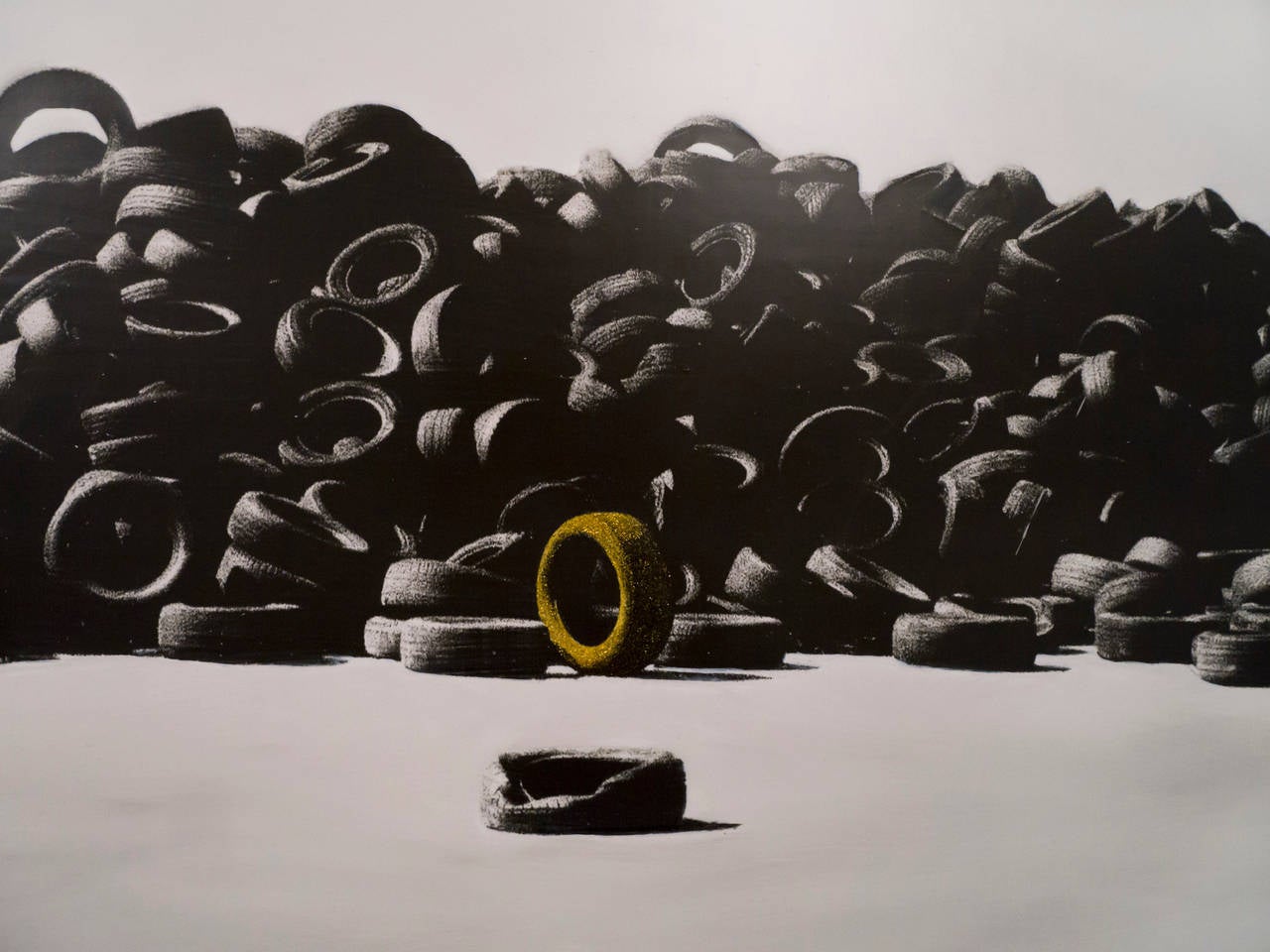 Tire Pile 7 - Contemporary Painting by Donnie Molls