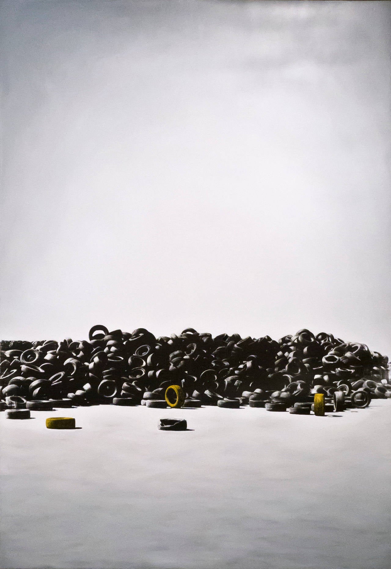 Tire Pile 7, 2015
Mixed media and oil on canvas
71 x 49 inches