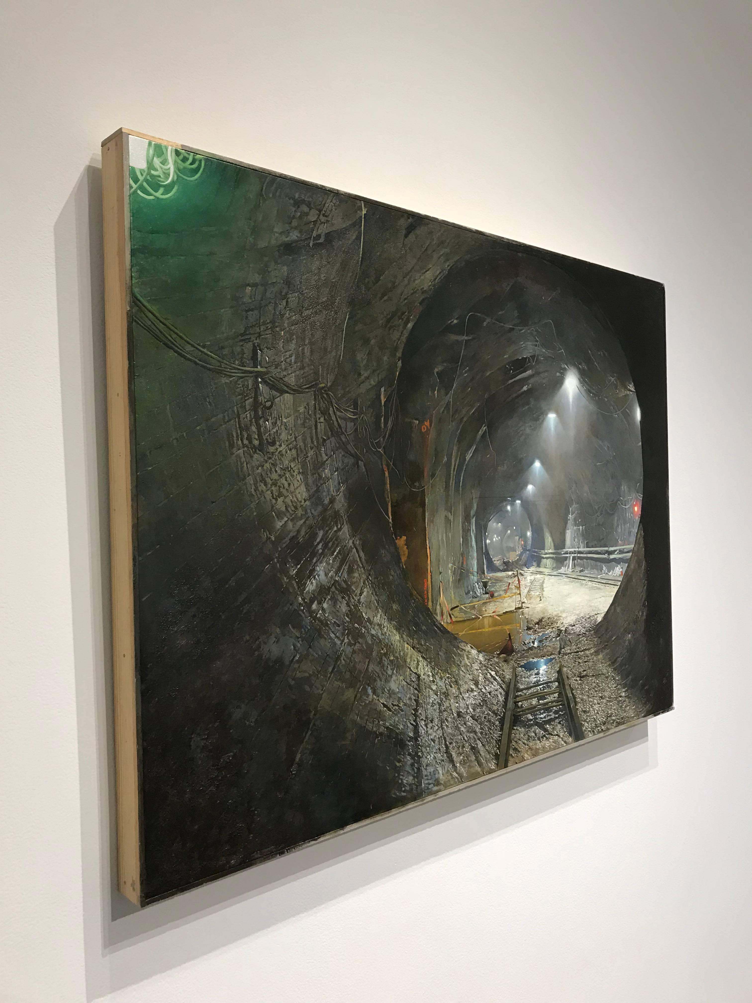 EAST SIDE ACCESS TUNNEL UNDER CONSTRUCTION - Painting by Joseph McNamara