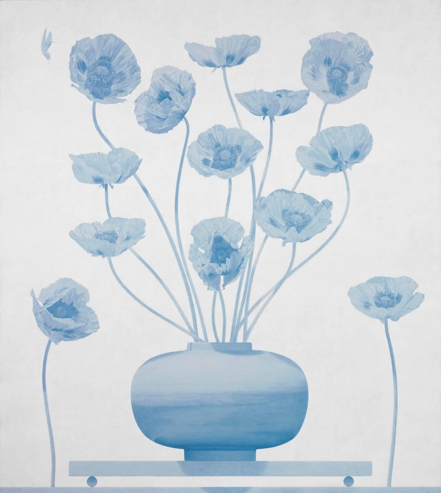 Richard Ryan Still-Life Painting - Thirteen Blue Poppies