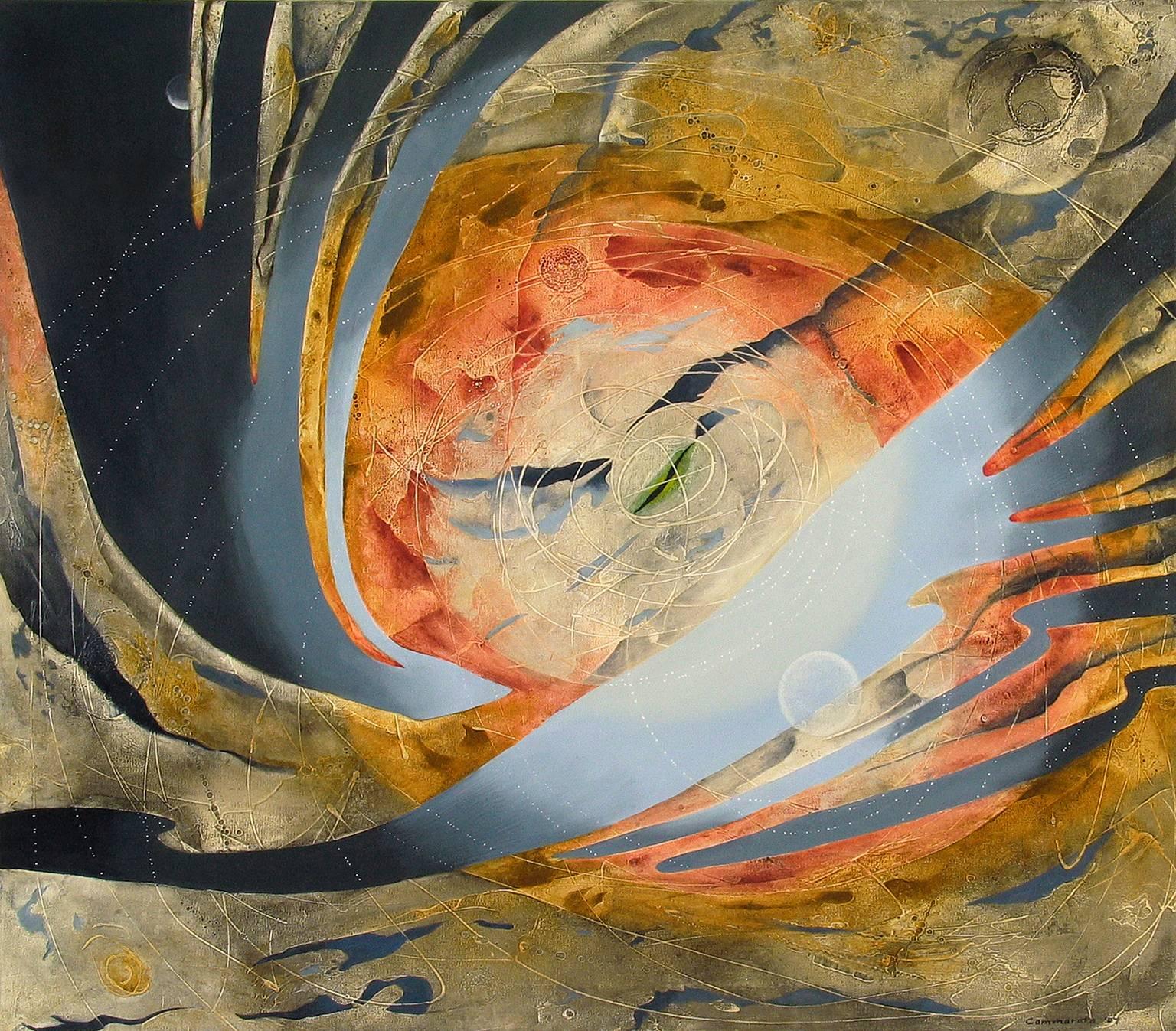 Kathleen Cammarata Abstract Painting - "Between Impermanence and Endurance" - Horizontal abstract painting.