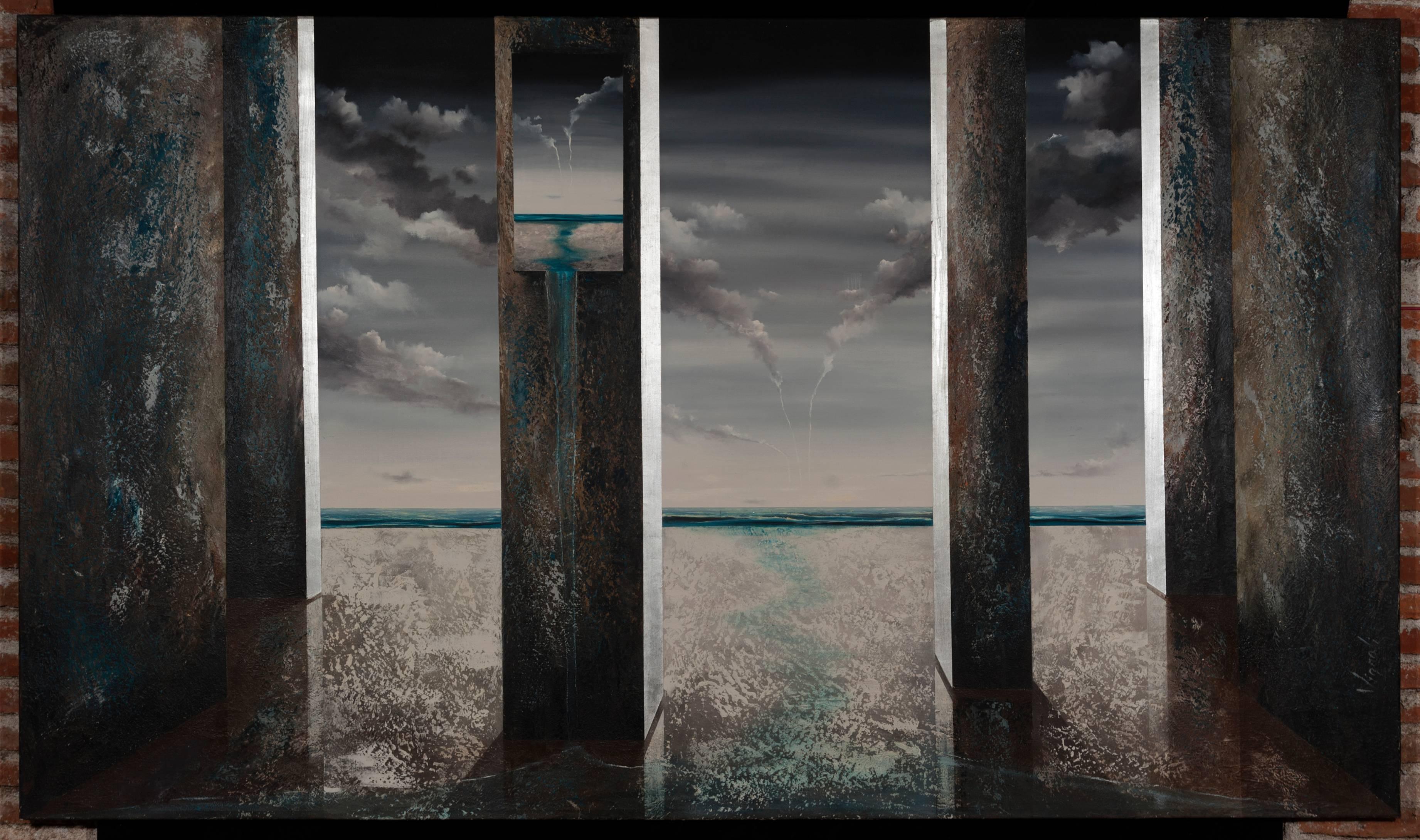 surreales Gemälde Öl auf Leinwand, surreal, von Corredor de Tornados, groß