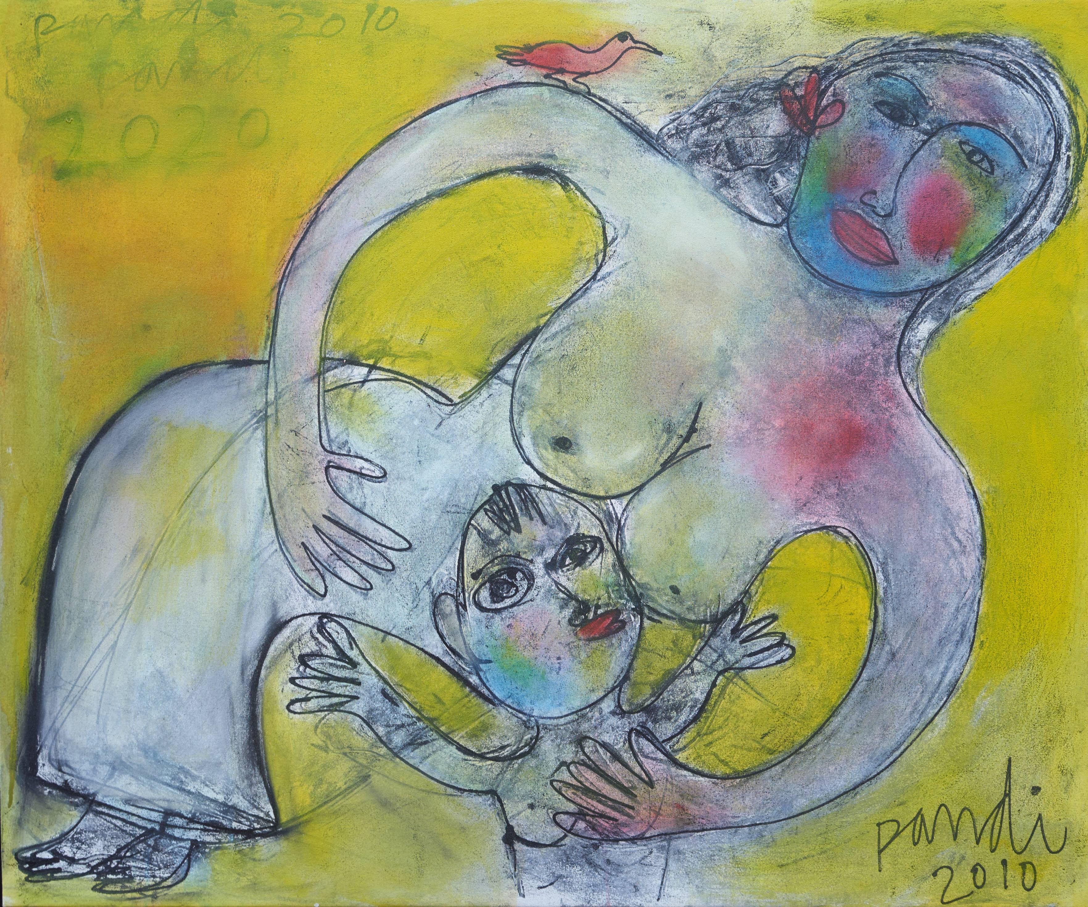 Pandi Abstract Painting - Mother with Child