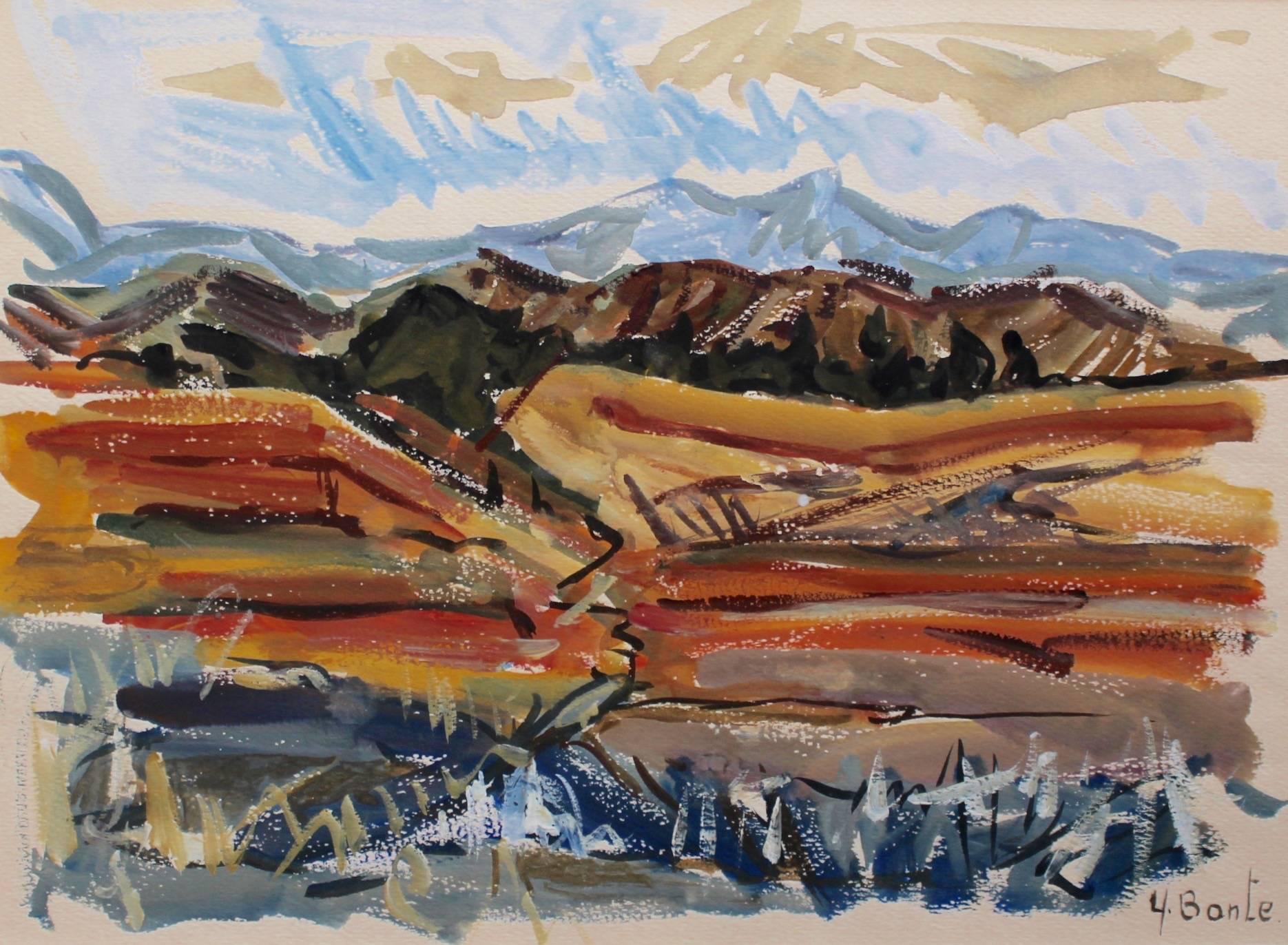 Yvette Bonte Landscape Painting – Herbst in der Provence