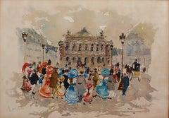 'Opera Garnier Paris' von Urbain Huchet:: Lithographie in limitierter Auflage:: ca. 1980er Jahre