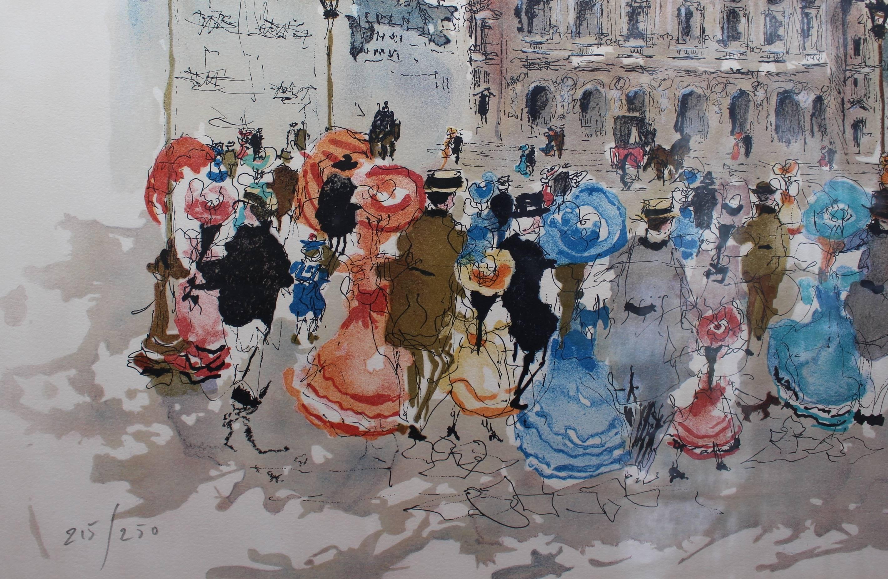 'Opera Garnier Paris' by Urbain Huchet, Limited Edition Lithograph, circa 1980s 2