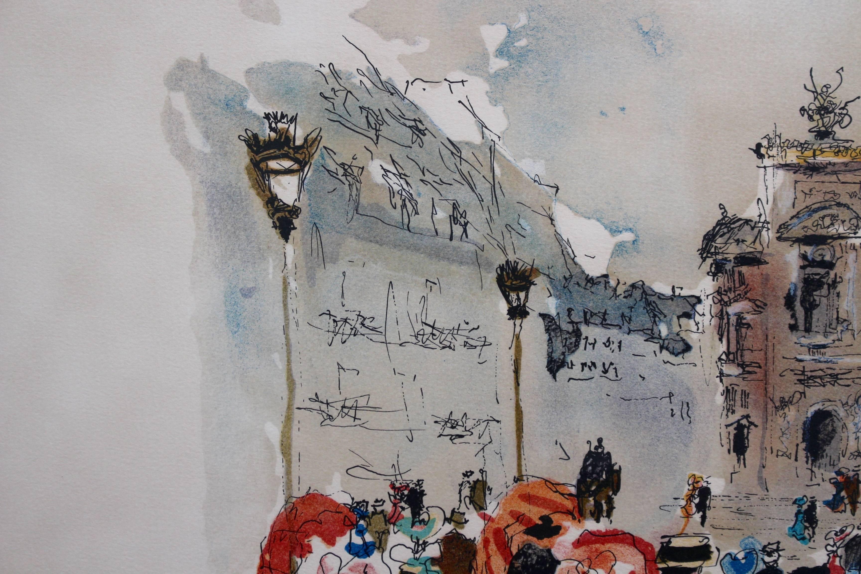 'Opera Garnier Paris' by Urbain Huchet, Limited Edition Lithograph, circa 1980s 6