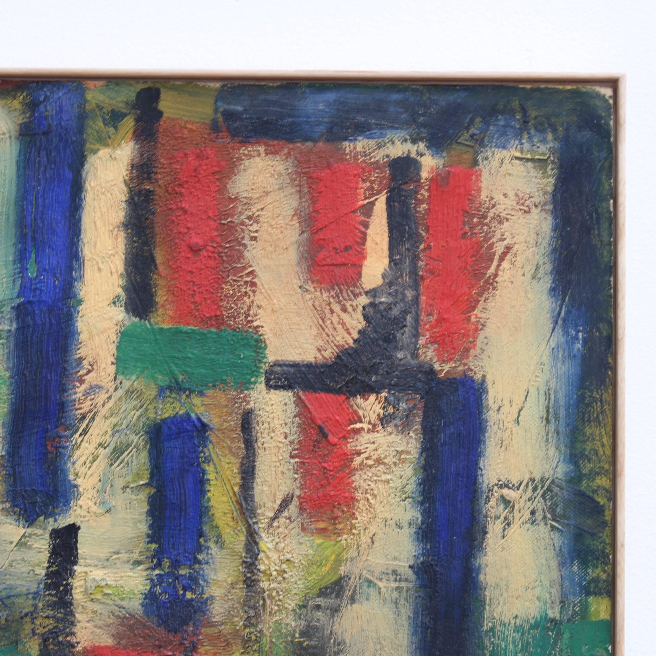 'Colours in Abstract' by Meunier de Risset, Mid-Century Modern Oil Painting 1953 3